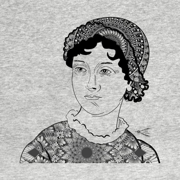 Jane Austen Mandalized by Miss Compass Hands 